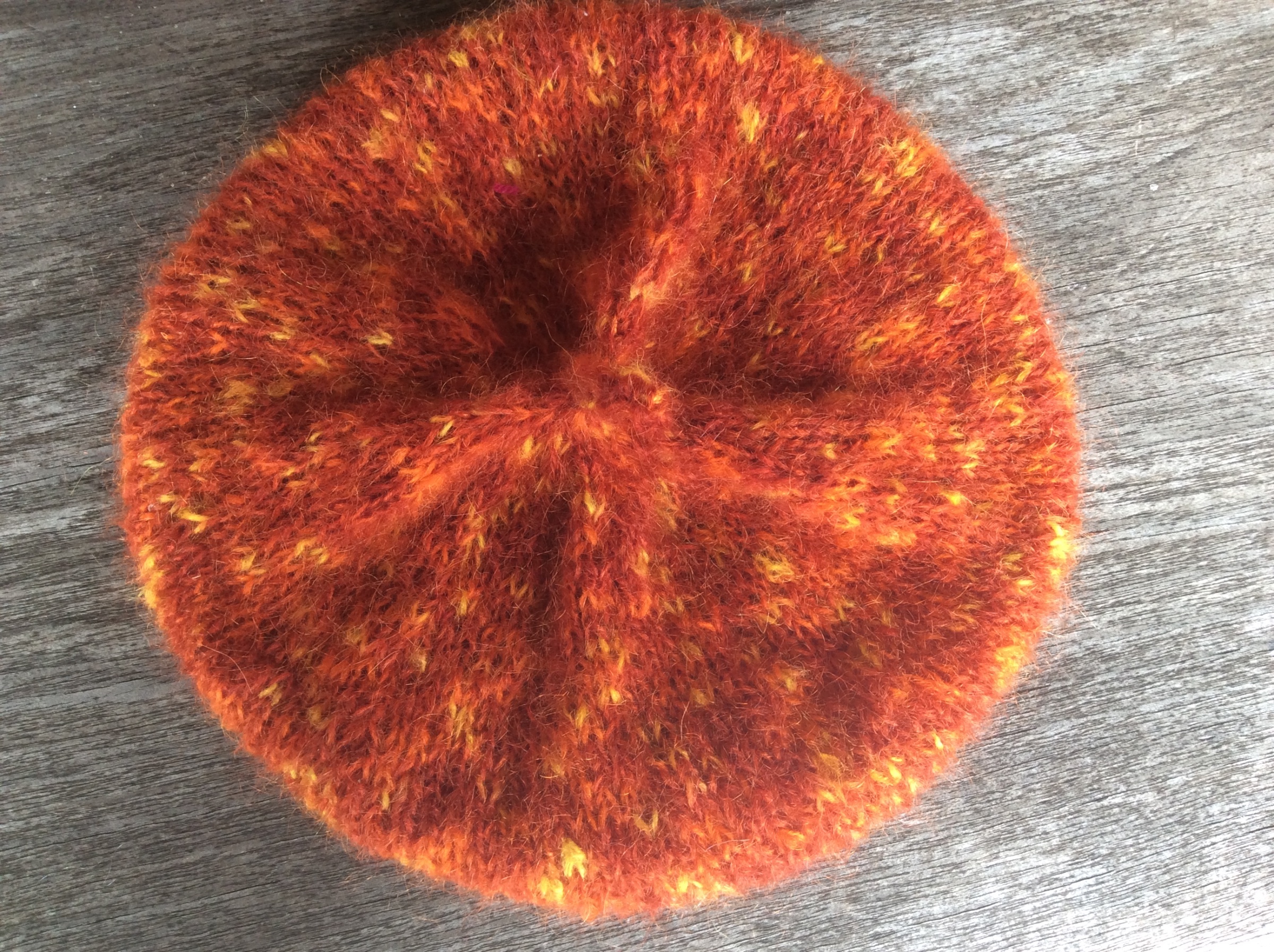 Tie dyed mohair beret
